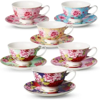 Elegant Floral Print Tea Set