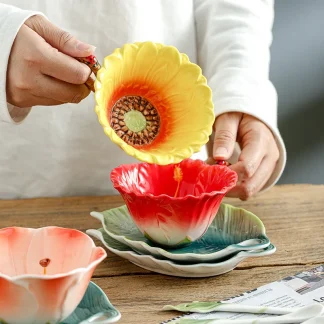 Creative Flower Shape Tea Set